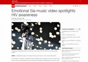 CNN Article: Emotional Sia music video spotlights HIV awareness