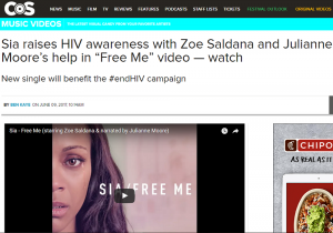 COS- Sia raises HIV awareness with Zoe Saldana and Julianne Moore’s help in “Free Me” video — watch