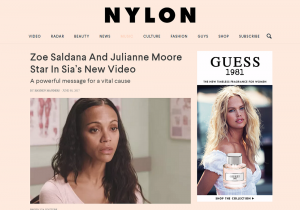 Nylon Article: Zoe Saldana And Julianne Moore Star In Sia’s New Video