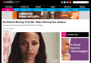 Radio.com: Sia Debuts Moving 'Free Me' Video Starring Zoe Saldana