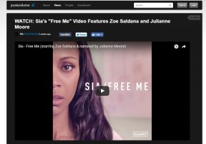 PureVolume: Sia's "Free Me" Video Features Zoe Saldana and Julianne Moore